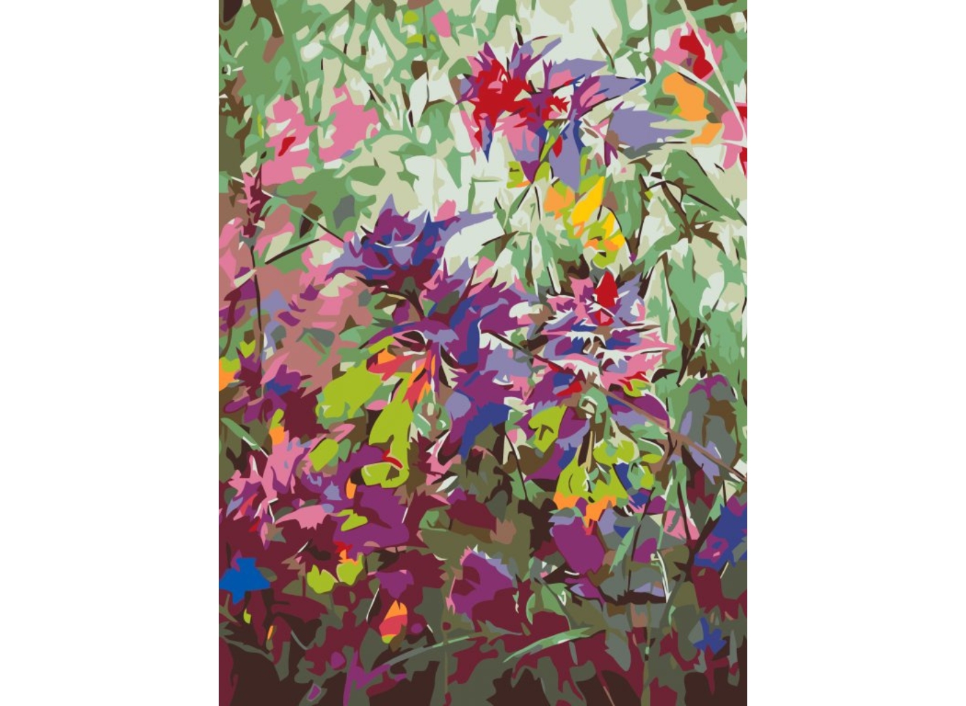 MALUJEŠ Malování podle čísel - BAREVNÉ LUČNÍ KVÍTÍ Rozměr: 30x40 cm, Rámování: bez rámu a bez vypnutí plátna