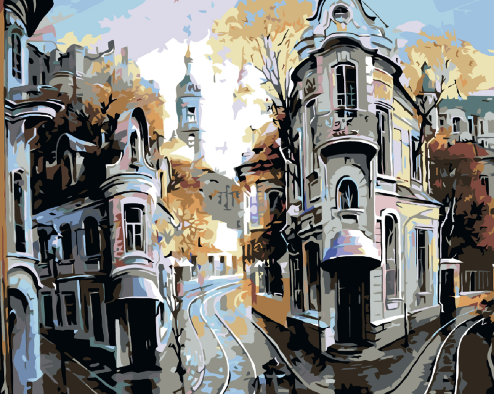 MALUJEŠ Malování podle čísel - ROHOVÉ DOMY Rozměr: 60x80 cm, Rámování: bez rámu a bez vypnutí plátna