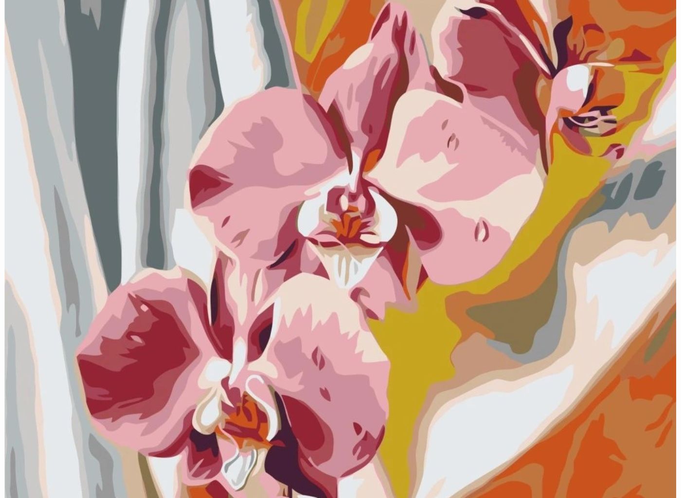 MALUJEŠ Malování podle čísel - RŮŽOVÁ ORCHIDEJ Rozměr: 80 x 100 cm, Rámování: bez rámu a bez vypnutí plátna