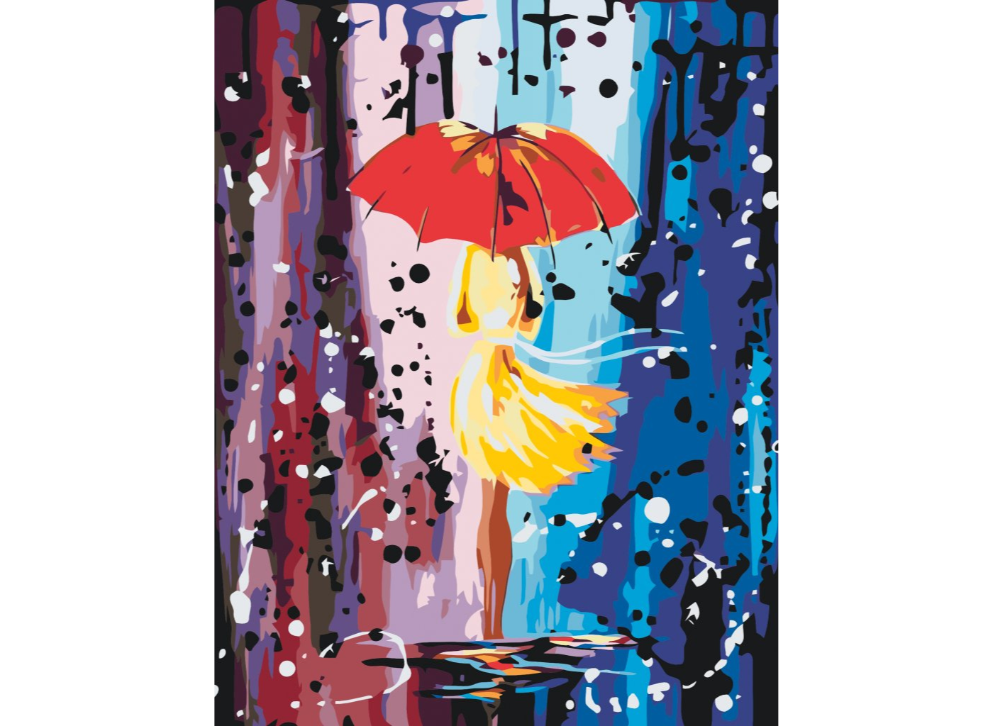 MALUJEŠ Malování podle čísel - MANEKÝNKA S DEŠTNÍKEM Rozměr: 30 x 40 cm, Rámování: bez rámu a bez vypnutí plátna