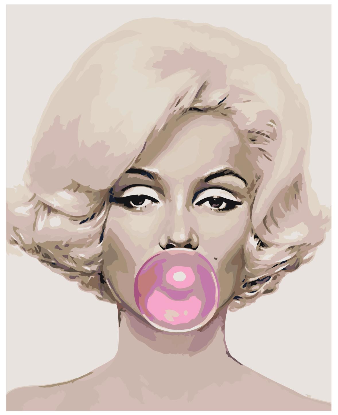MALUJEŠ Malování podle čísel - MARILYN S BUBLINOU Rozměr: 40x50 cm, Rámování: bez rámu a bez vypnutí plátna