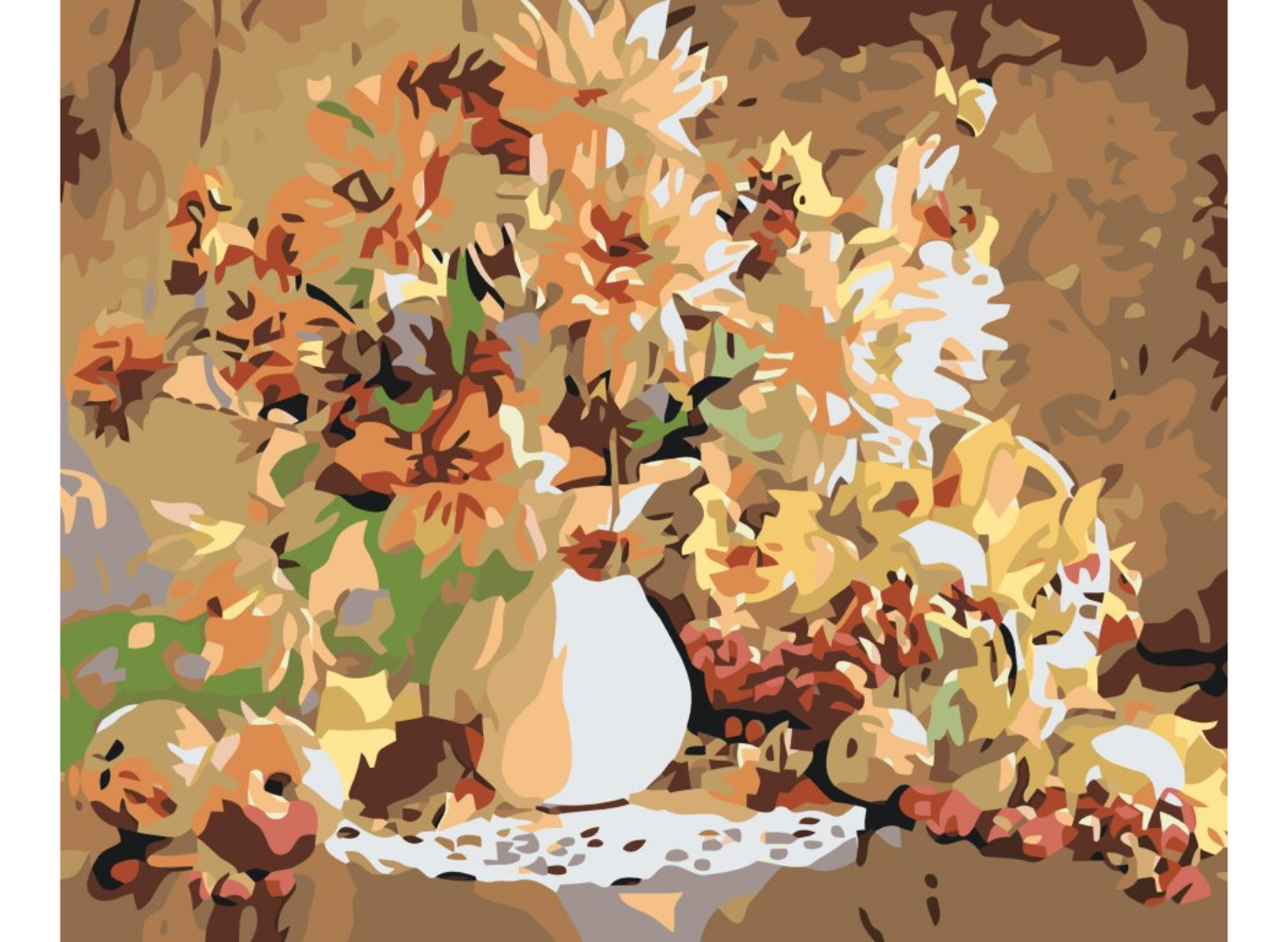 MALUJEŠ Malování podle čísel - BOHATÁ KYTICE V BÍLÉ VÁZE Rozměr: 30x40 cm, Rámování: vypnuté plátno na rám