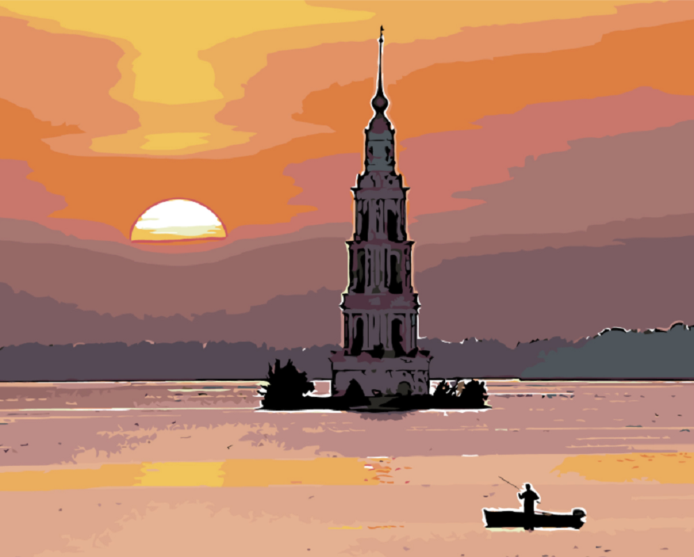 MALUJEŠ Malování podle čísel - OZDOBNÝ MAJÁK A RYBÁŘ Rozměr: 80x100 cm, Rámování: vypnuté plátno na rám