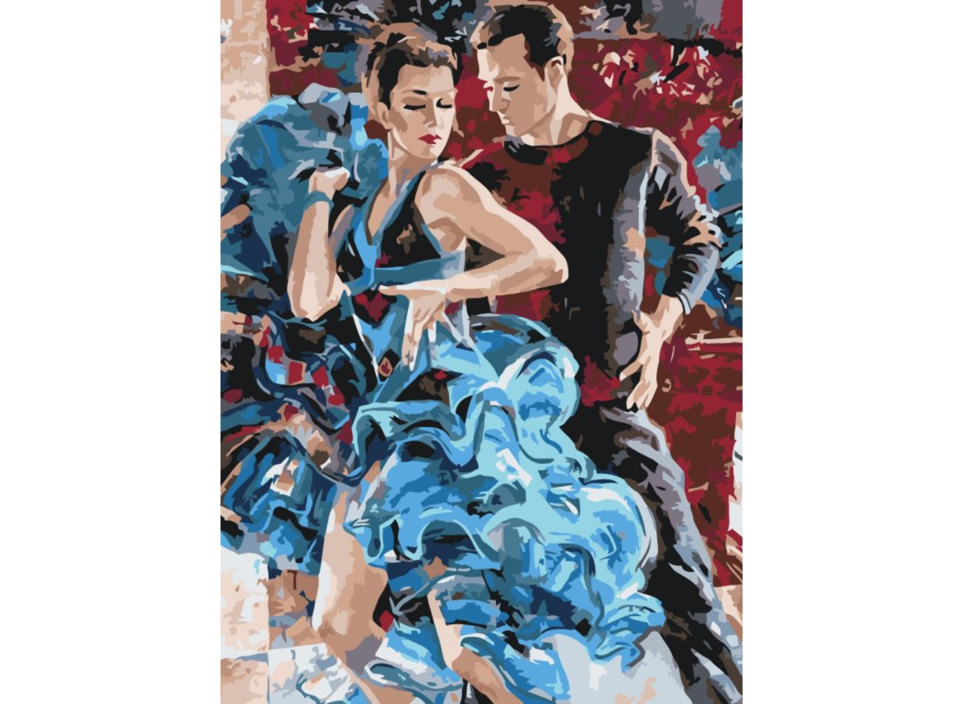 MALUJEŠ Malování podle čísel - NESPOUTANÝ TANEC Rozměr: 80x100 cm, Rámování: vypnuté plátno na rám