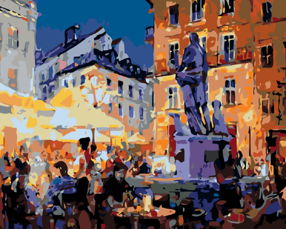 MALUJEŠ Malování podle čísel - RESTAURACE POD SOCHOU Rozměr: 60x80 cm, Rámování: vypnuté plátno na rám