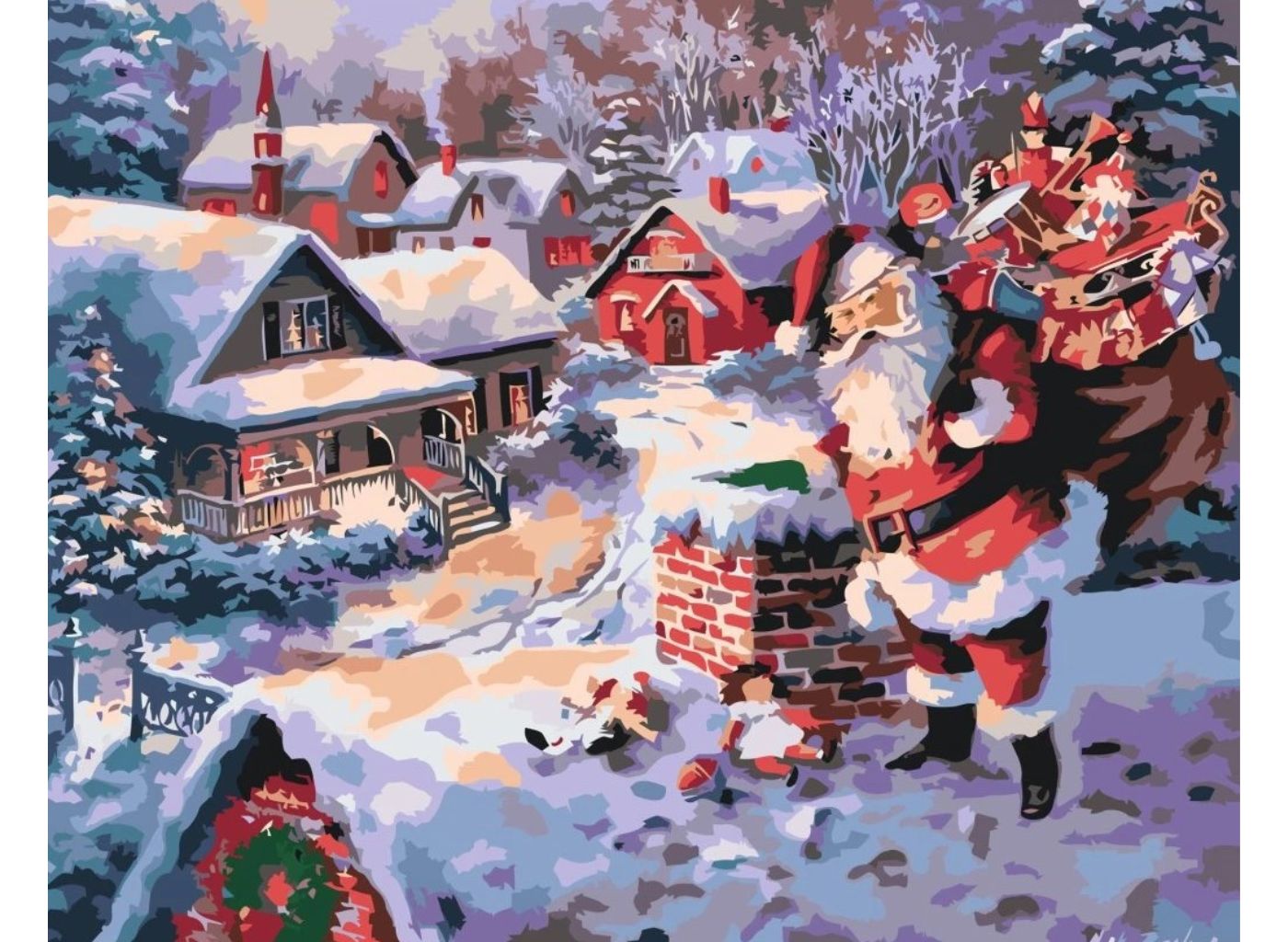 MALUJEŠ Malování podle čísel - SANTA CLAUS S DÁRKY Rozměr: 60 x 80 cm, Rámování: bez rámu a bez vypnutí plátna