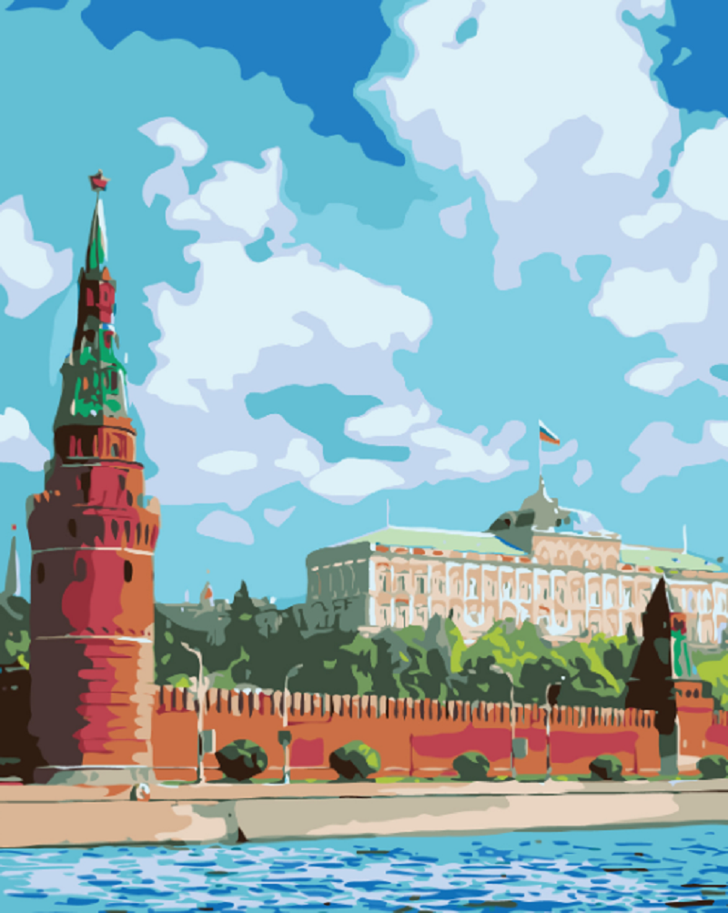 MALUJEŠ Malování podle čísel - MOSKEVSKÝ KREML Rozměr: 40x50 cm, Rámování: vypnuté plátno na rám