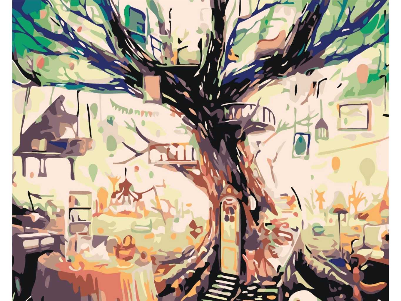 MALUJEŠ Malování podle čísel - ZASNĚNÝ STROM Rozměr: 80x100 cm, Rámování: bez rámu a bez vypnutí plátna