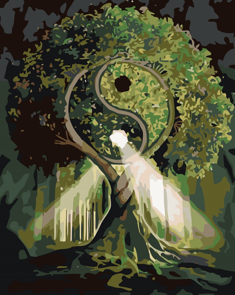 MALUJEŠ Malování podle čísel - STROM HARMONIE Rozměr: 30x40 cm, Rámování: vypnuté plátno na rám