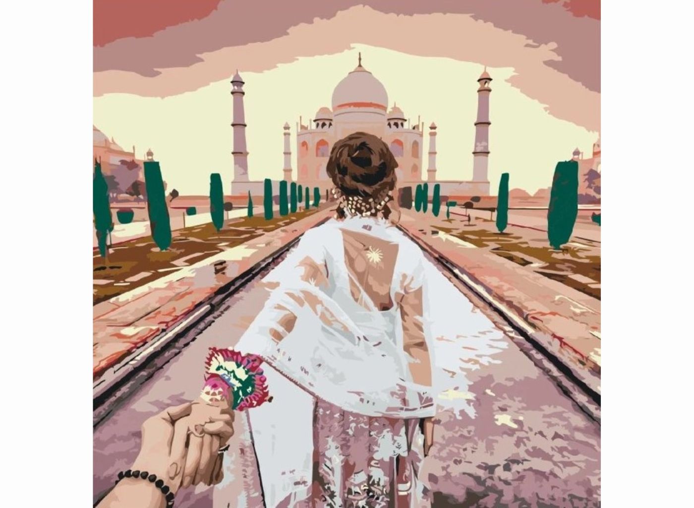 MALUJEŠ Malování podle čísel - TAJ MAHAL Rozměr: 50 x 50 cm, Rámování: bez rámu a bez vypnutí plátna