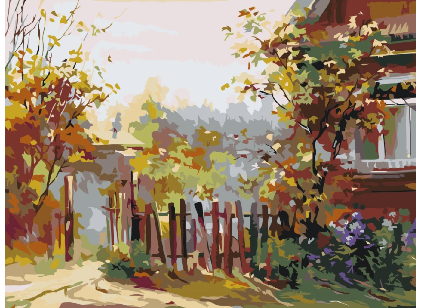 MALUJEŠ Malování podle čísel - NA VENKOVĚ PŘED DOMEM Rozměr: 40x50 cm, Rámování: bez rámu a bez vypnutí plátna
