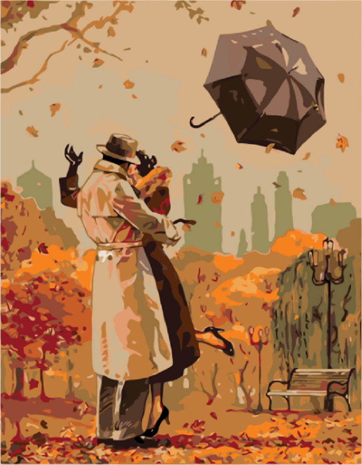 MALUJEŠ Malování podle čísel - PODZIMNÍ ROMANCE Rozměr: 60x80 cm, Rámování: bez rámu a bez vypnutí plátna