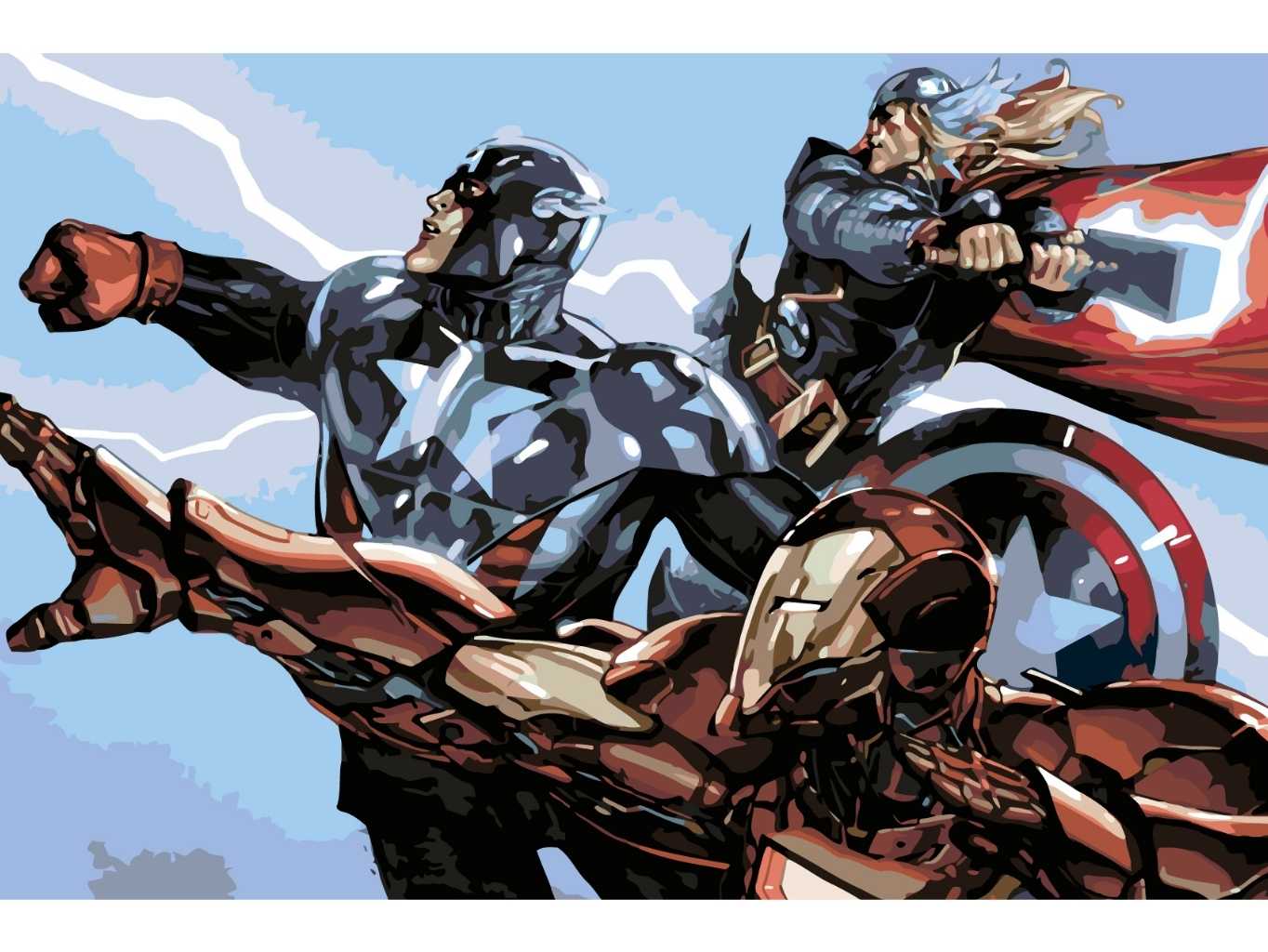 MALUJEŠ Malování podle čísel - AVANGERS II Rozměr: 40x60 cm, Rámování: vypnuté plátno na rám