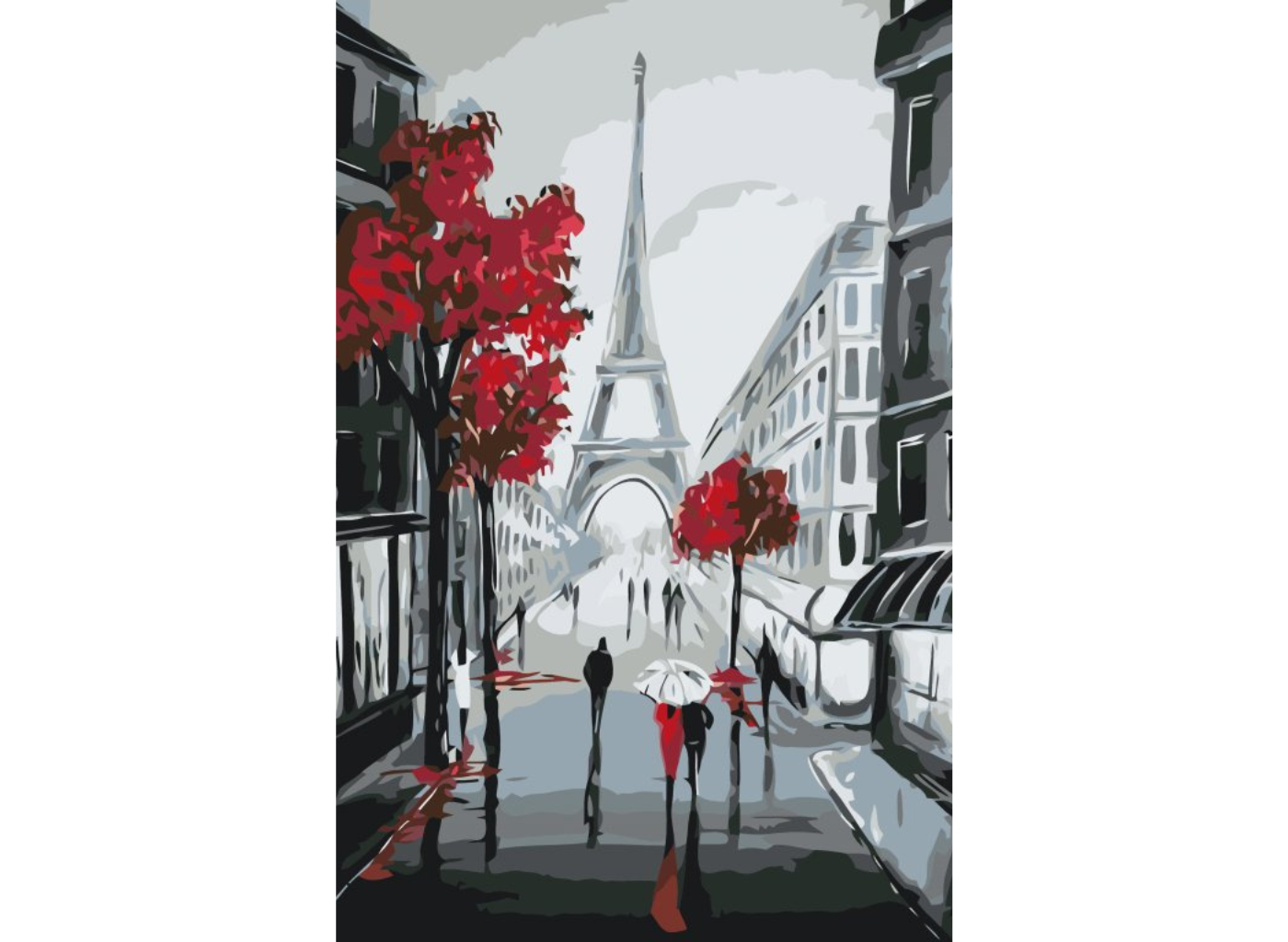 MALUJEŠ Malování podle čísel - NA PROCHÁZCE POD EIFFELOVKOU Rozměr: 80x120 cm, Rámování: vypnuté plátno na rám