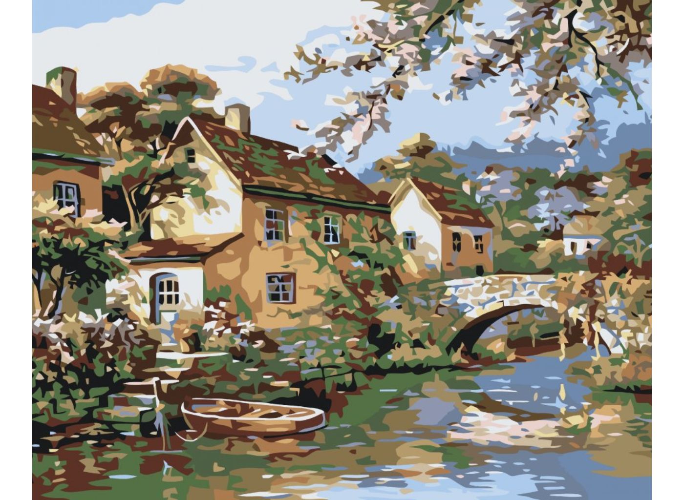 MALUJEŠ Malování podle čísel - MLÝN Rozměr: 30 x 40 cm, Rámování: bez rámu a bez vypnutí plátna