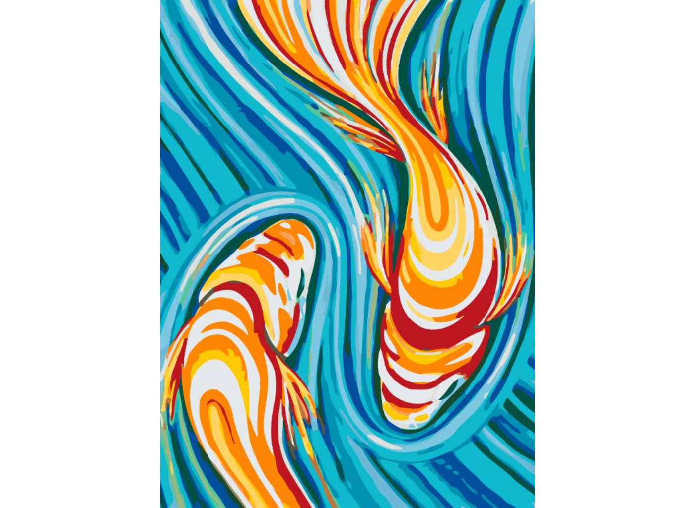 MALUJEŠ Malování podle čísel - RYBKY UKRYTÉ V MALBĚ Rozměr: 80x100 cm, Rámování: vypnuté plátno na rám