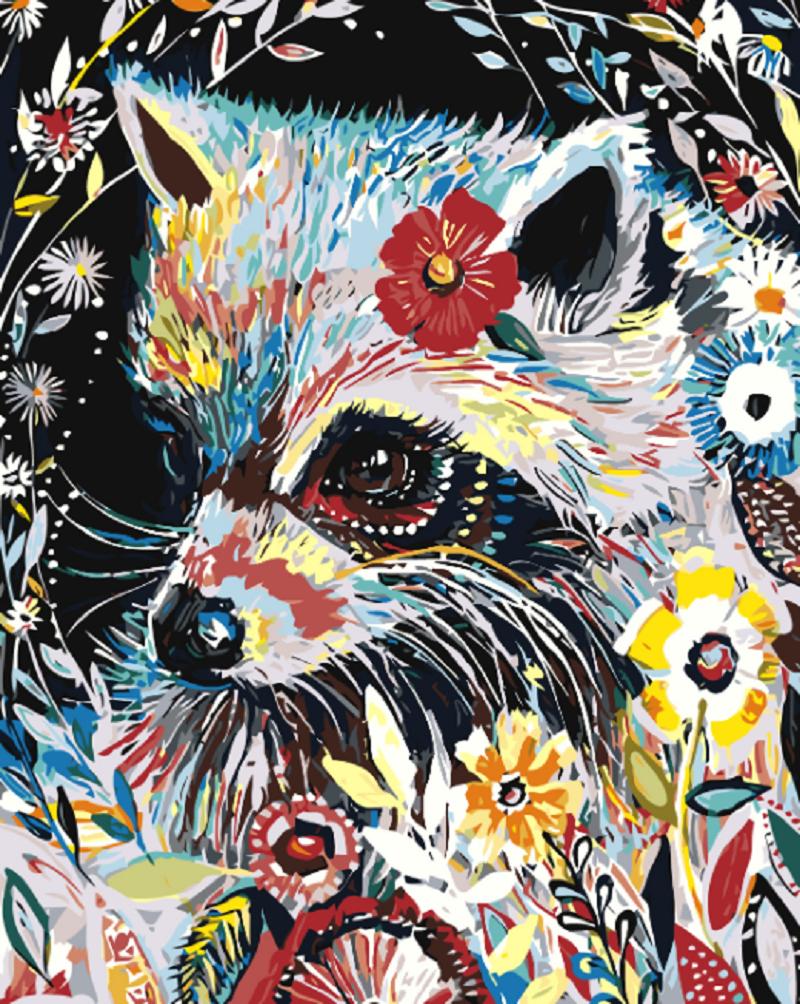 MALUJEŠ Malování podle čísel - MÝVAL S KVĚTY Rozměr: 60x80 cm, Rámování: vypnuté plátno na rám