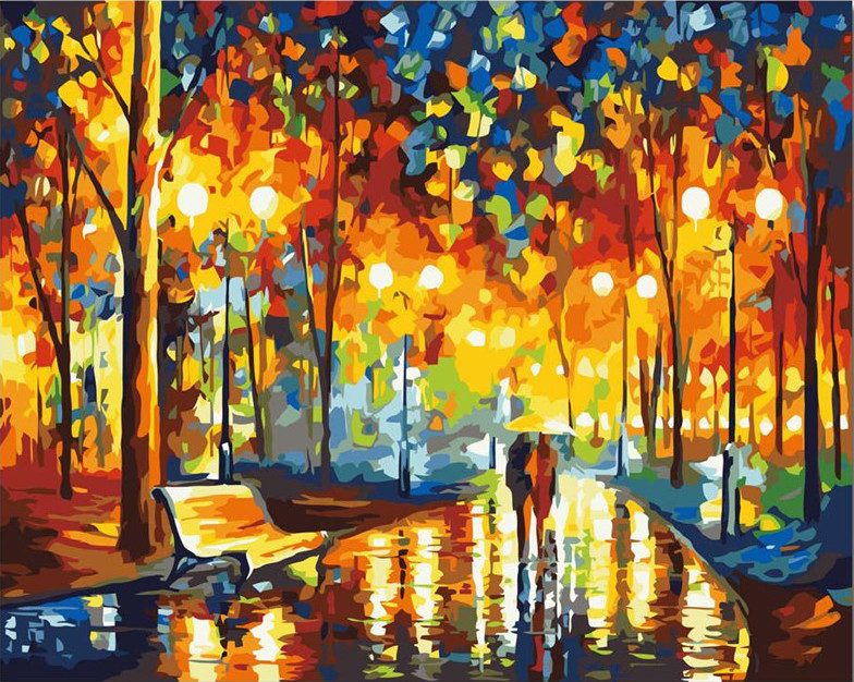 MALUJEŠ Malování podle čísel - V DEŠTI Rozměr: 80x100 cm, Rámování: vypnuté plátno na rám