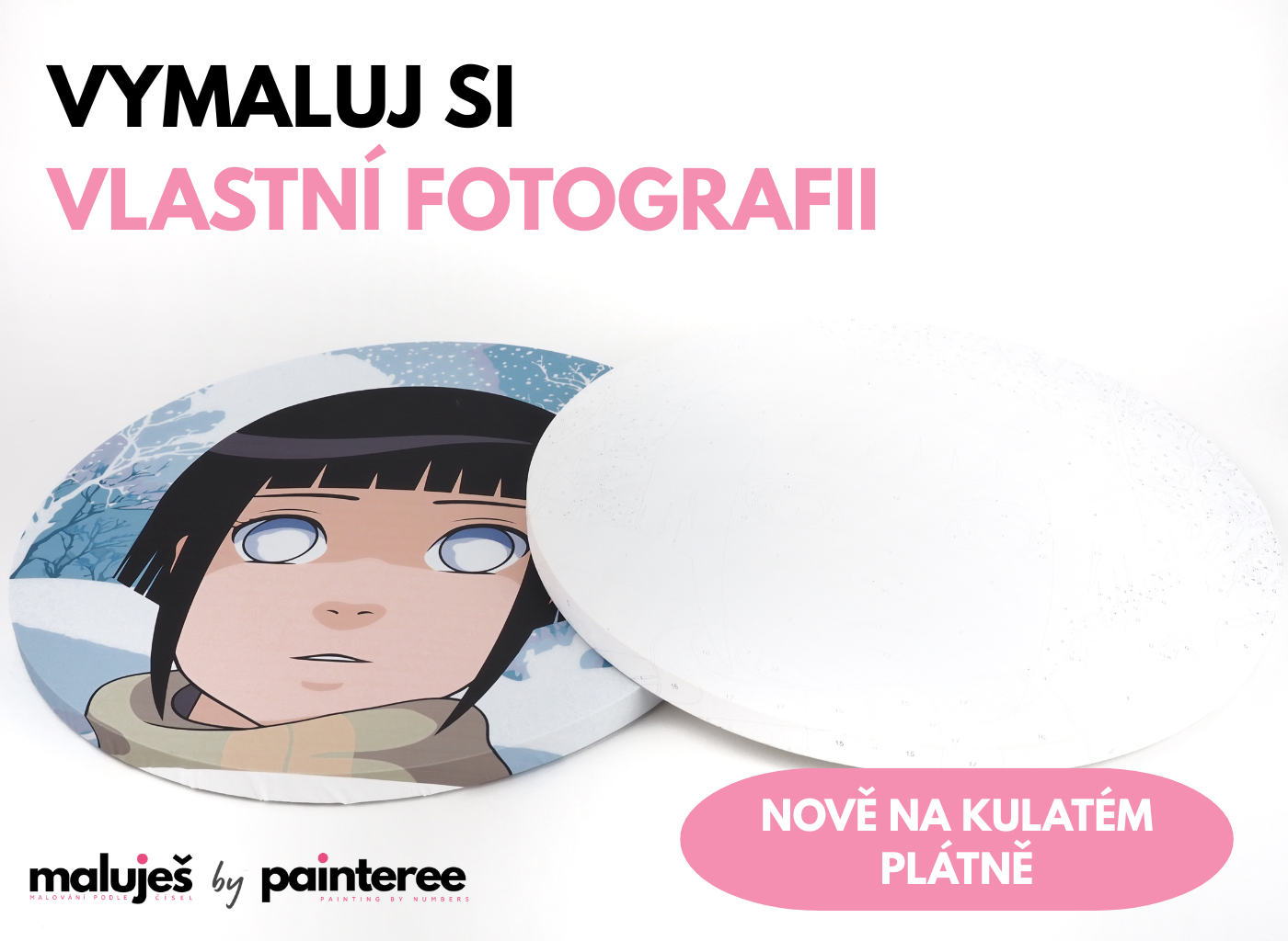 MALUJEŠ Malování podle čísel - OBRAZ PODLE VLASTNÍ FOTOGRAFIE Rozměr: 80x80 cm, Rámování: kulatý obraz