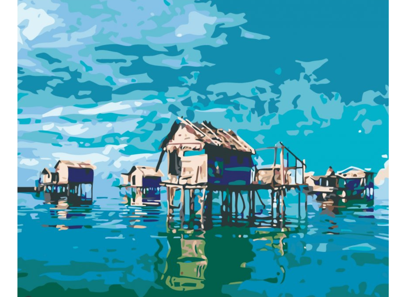 MALUJEŠ Malování podle čísel - DOMEK NA BALI Rozměr: 60x80 cm, Rámování: vypnuté plátno na rám