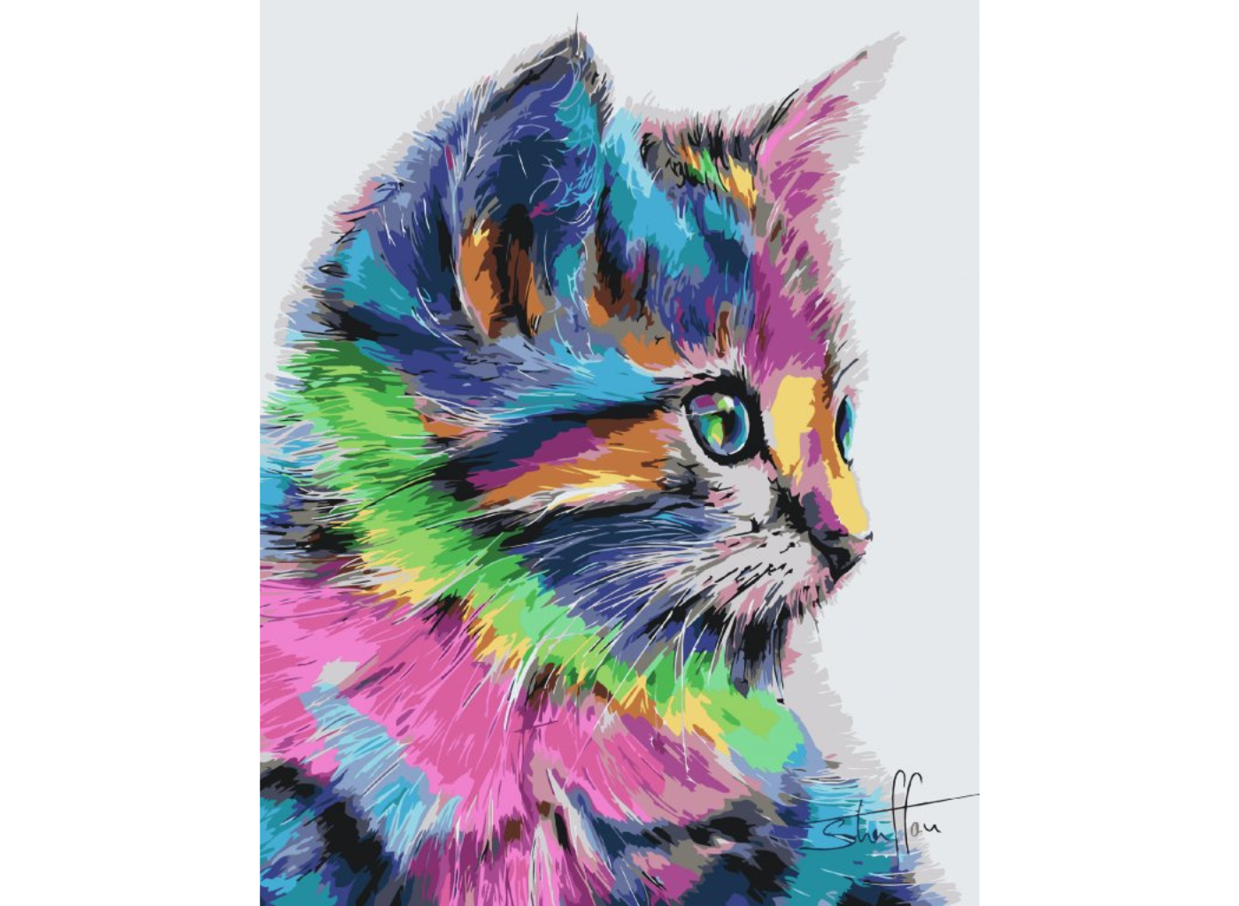 MALUJEŠ Malování podle čísel - KOČIČKA Rozměr: 40x50 cm, Rámování: bez rámu a bez vypnutí plátna