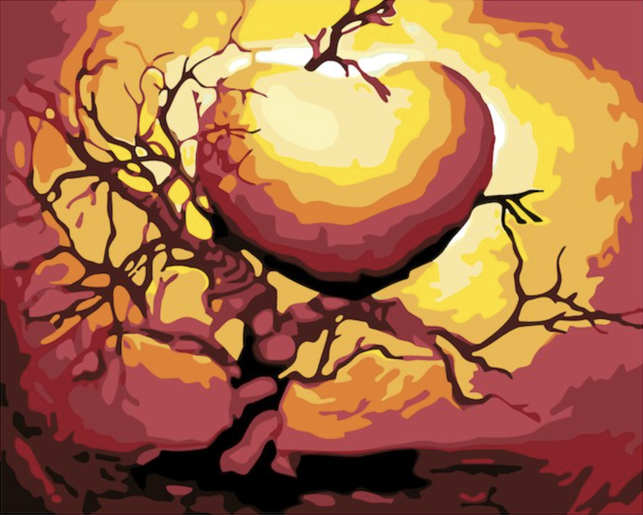 MALUJEŠ Malování podle čísel - SRDCE VE STROMĚ Rozměr: 80x100 cm, Rámování: bez rámu a bez vypnutí plátna