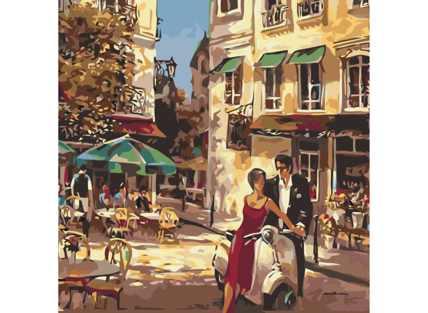MALUJEŠ Malování podle čísel - MILENCI U SKÚTRU Rozměr: 50x50 cm, Rámování: bez rámu a bez vypnutí plátna