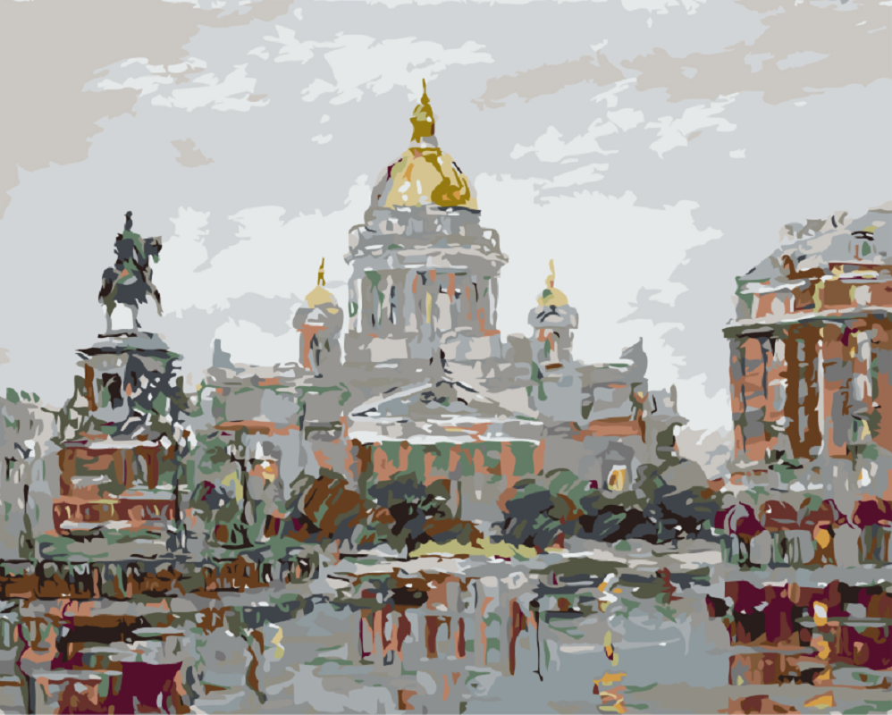 MALUJEŠ Malování podle čísel - KATEDRÁLA SVATÉHO IZÁKA Rozměr: 40x50 cm, Rámování: bez rámu a bez vypnutí plátna