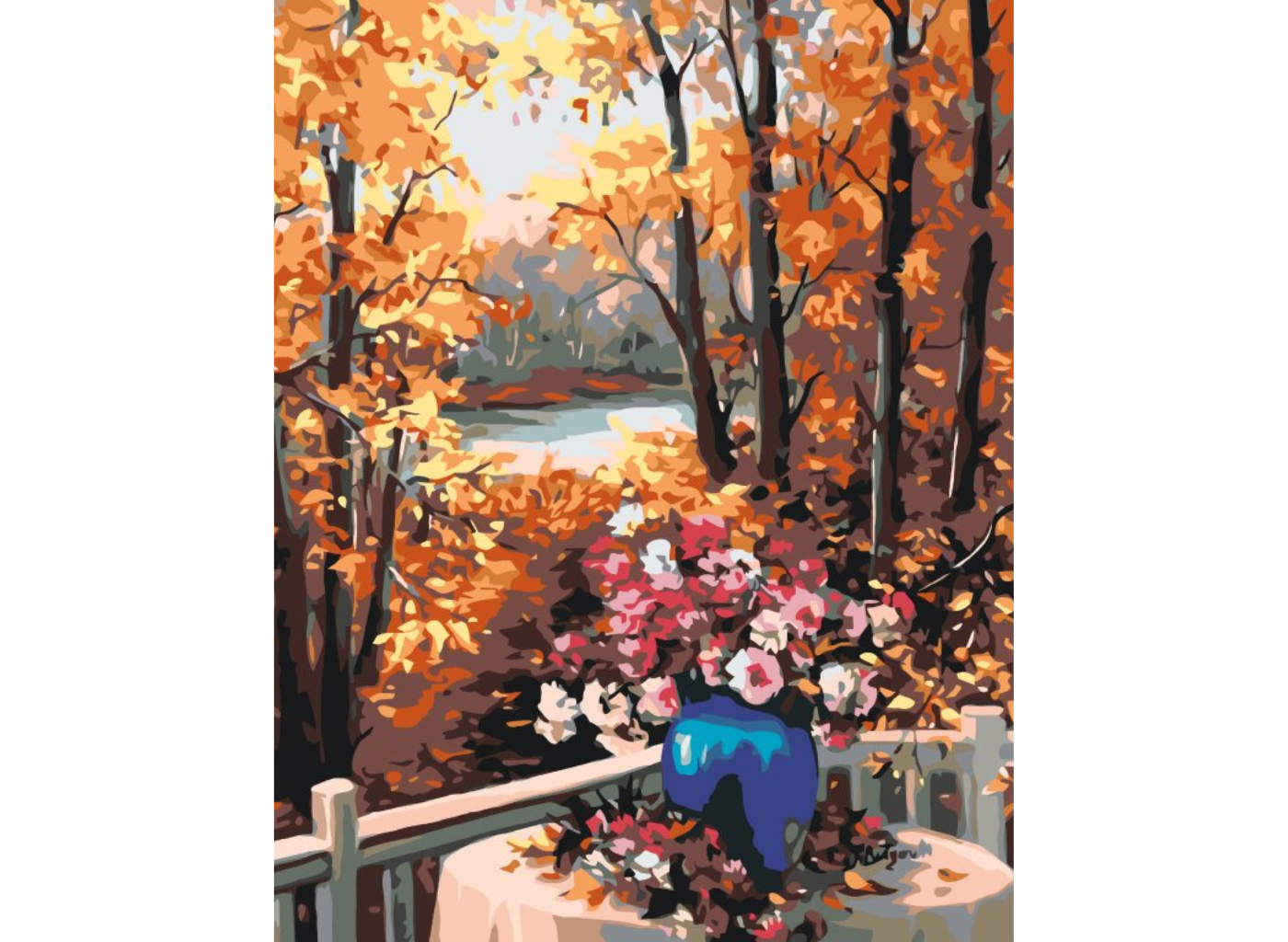 Levně Malování podle čísel - POHLED Z TERASY Rozměr: 60x80 cm, Rámování: vypnuté plátno na rám