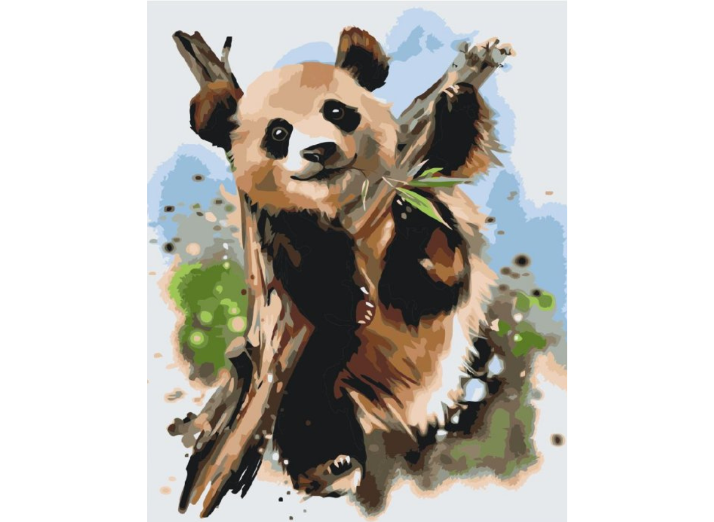 MALUJEŠ Malování podle čísel - PANDA NA VĚTVI Rozměr: 40x50 cm, Rámování: bez rámu a bez vypnutí plátna