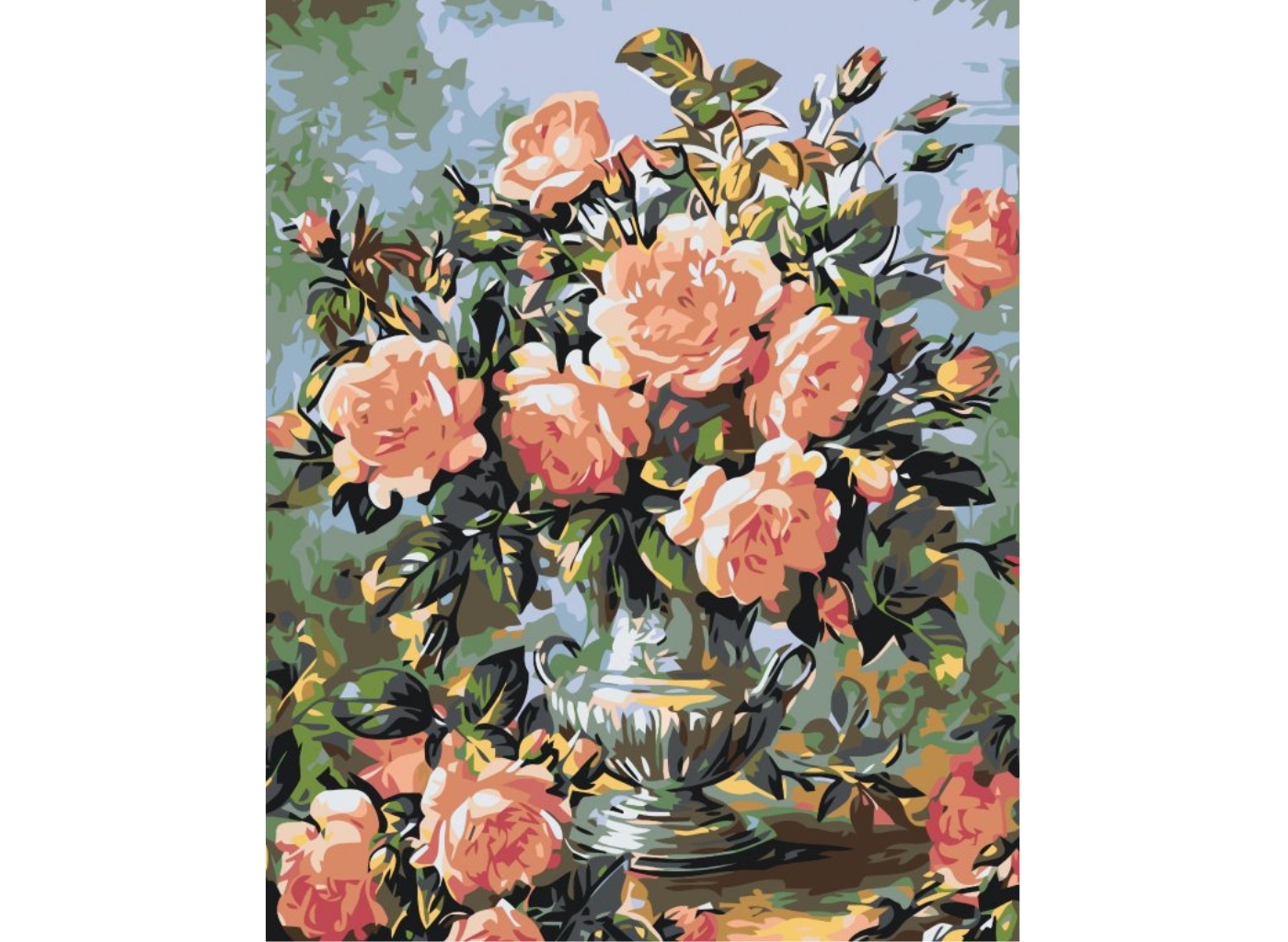 MALUJEŠ Malování podle čísel - KRÁSNÉ RŮŽOVÉ RŮŽE Rozměr: 30x40 cm, Rámování: bez rámu a bez vypnutí plátna