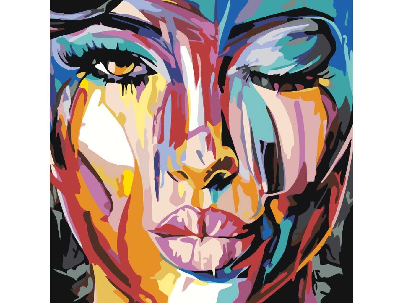 MALUJEŠ Malování podle čísel - POMALOVANÁ KRÁSKA Rozměr: 40X40 cm, Rámování: bez rámu a bez vypnutí plátna