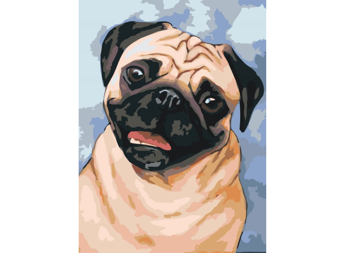 MALUJEŠ Malování podle čísel - HNĚDÝ MOPS Rozměr: 40x50 cm, Rámování: vypnuté plátno na rám