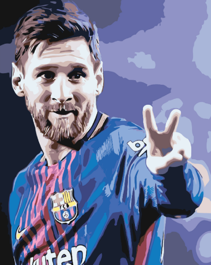 MALUJEŠ Malování podle čísel - MESSI V DRESU Rozměr: 30x40 cm, Rámování: vypnuté plátno na rám