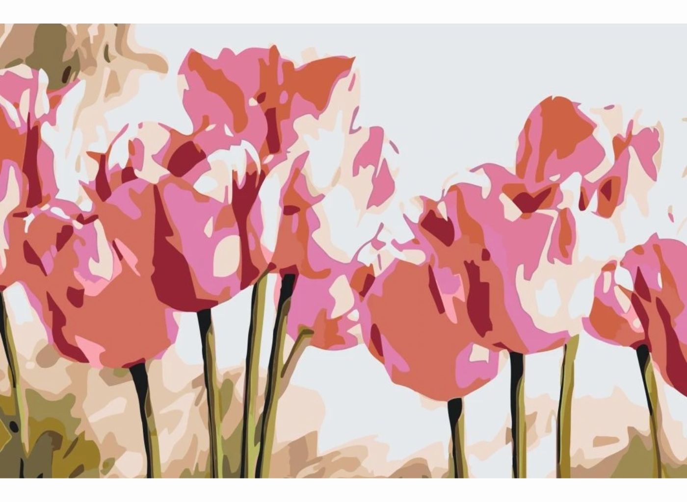 MALUJEŠ Malování podle čísel - RŮŽOVÉ TULIPÁNY Rozměr: 80 x 120 cm, Rámování: vypnuté plátno na rám
