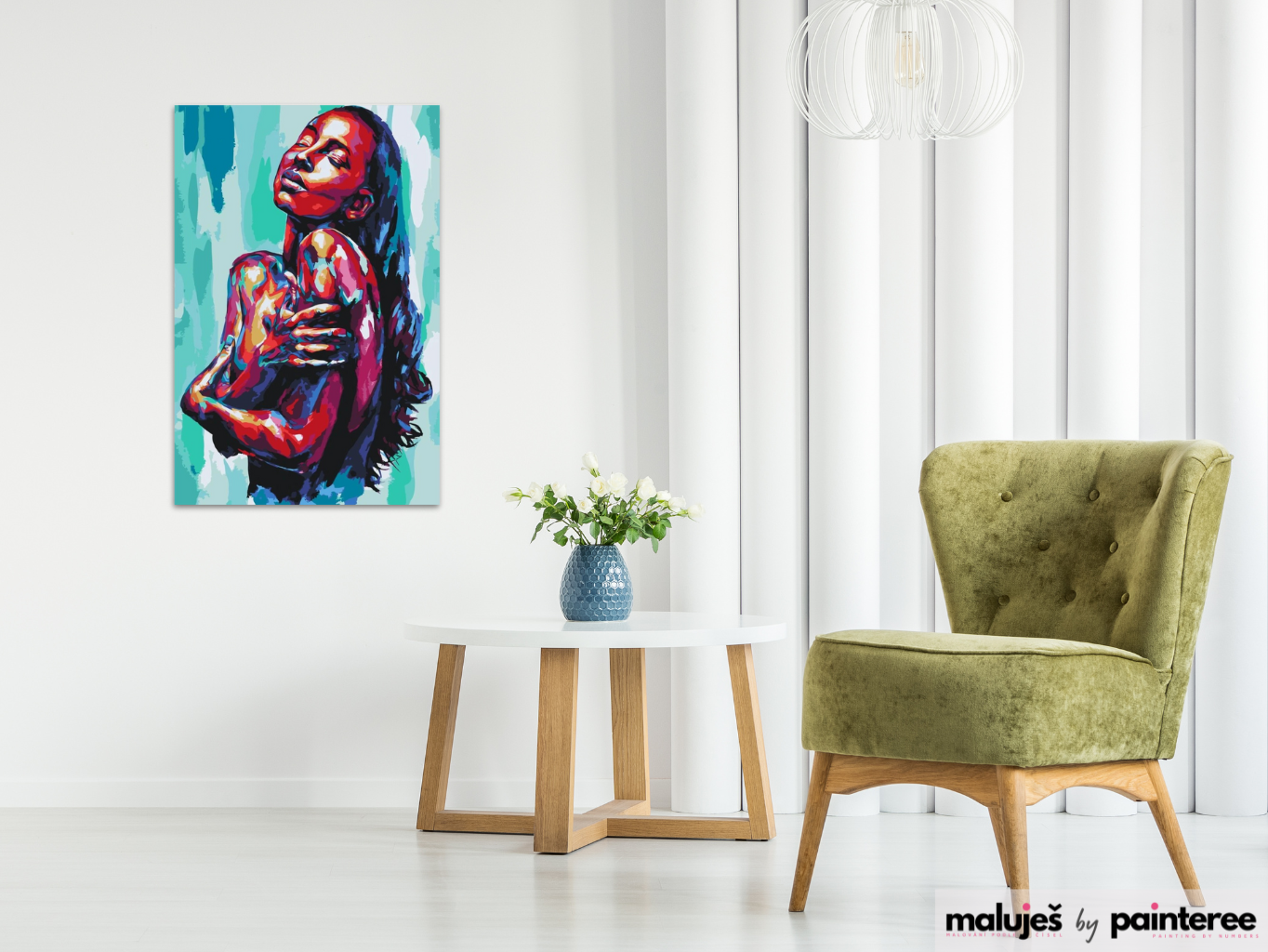 MALUJEŠ Malování podle čísel - KRÁSKA V BARVÁCH Rozměr: 60x80 cm, Rámování: bez rámu a bez vypnutí plátna