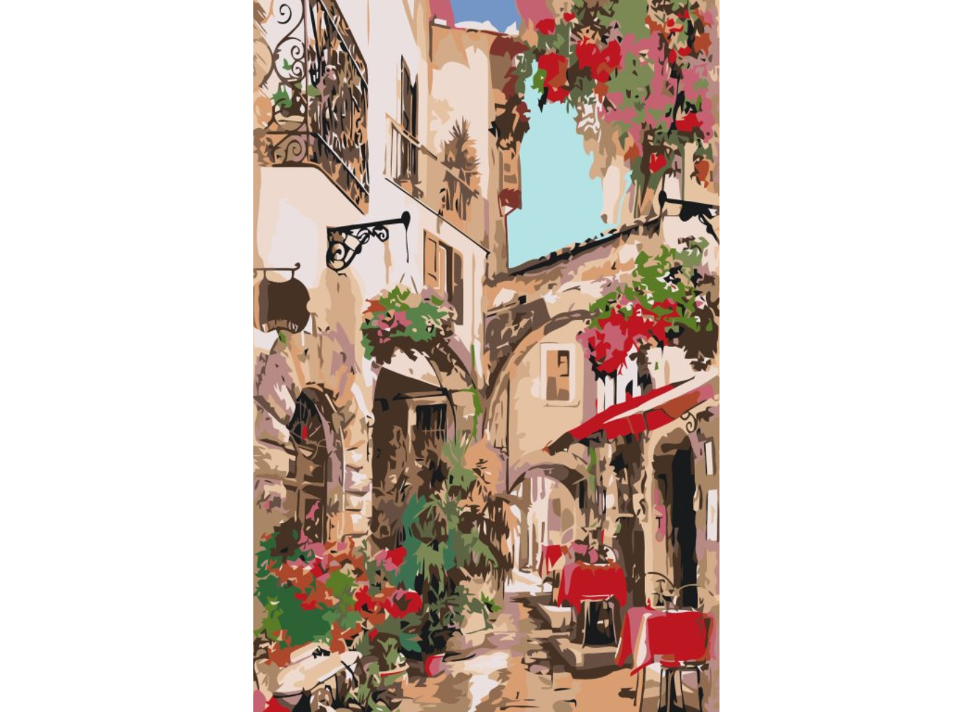 MALUJEŠ Malování podle čísel - ITALSKÁ ULIČKA Rozměr: 60x80 cm, Rámování: bez rámu a bez vypnutí plátna