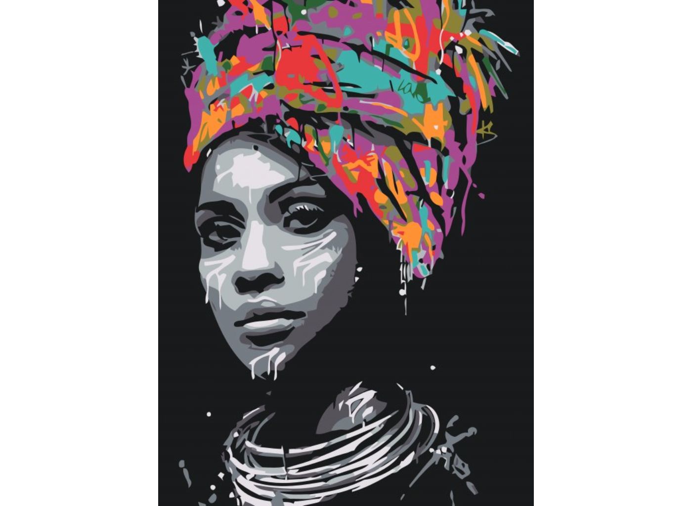 MALUJEŠ Malování podle čísel - AFRICKÁ KRÁSKA Rozměr: 40x50 cm, Rámování: bez rámu a bez vypnutí plátna