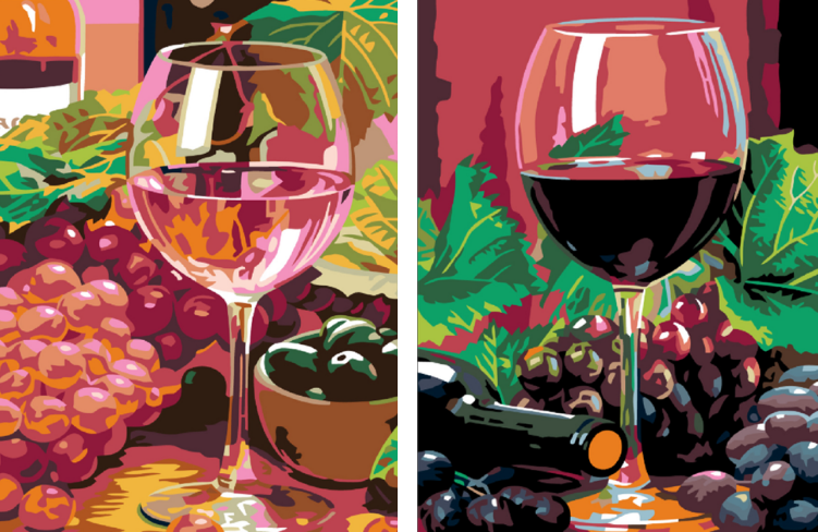 MALUJEŠ Malování podle čísel - SET ZÁTIŠÍ S VÍNEM Rozměr: 80x100 cm, Rámování: bez rámu a bez vypnutí plátna