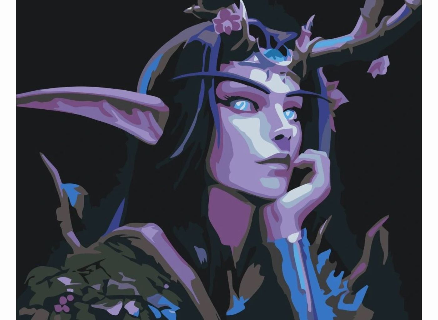 MALUJEŠ Malování podle čísel - NIGHT ELF Rozměr: 40 x 50 cm, Rámování: bez rámu a bez vypnutí plátna