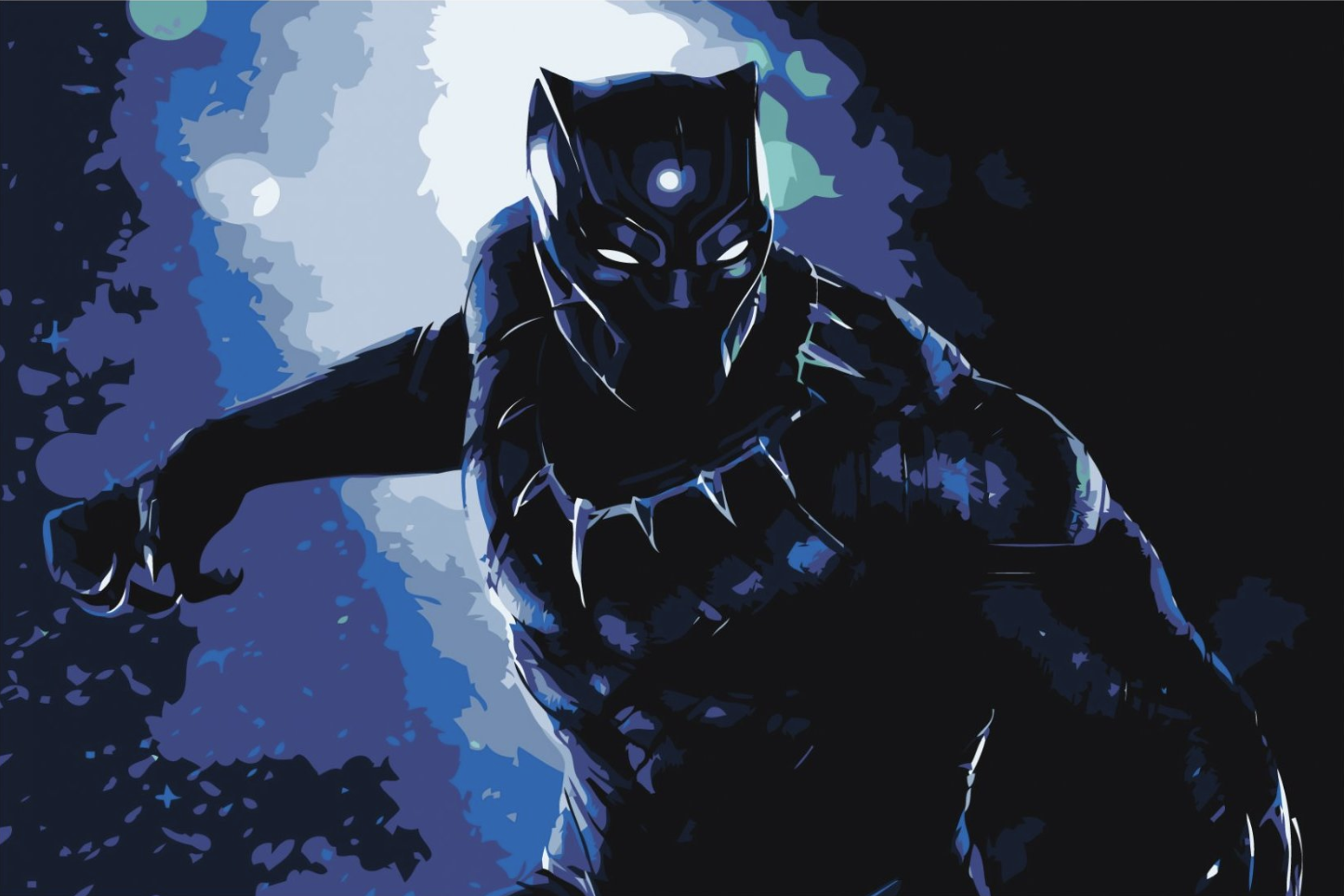 MALUJEŠ Malování podle čísel - BLACK PANTHER Rozměr: 40x60 cm, Rámování: vypnuté plátno na rám
