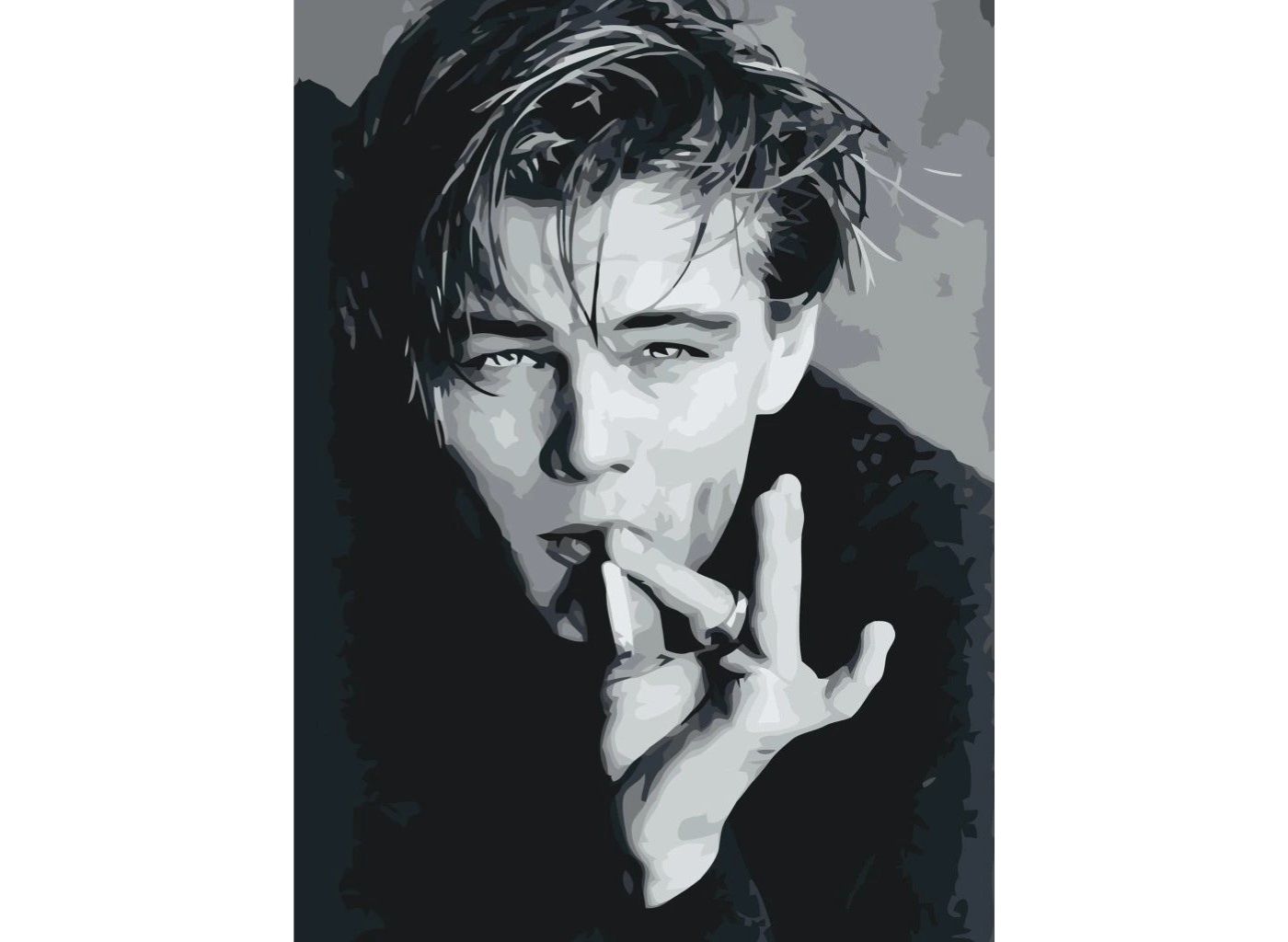 MALUJEŠ Malování podle čísel - LEONARDO DICAPRIO S CIGARETOU Rozměr: 60x80 cm, Rámování: vypnuté plátno na rám