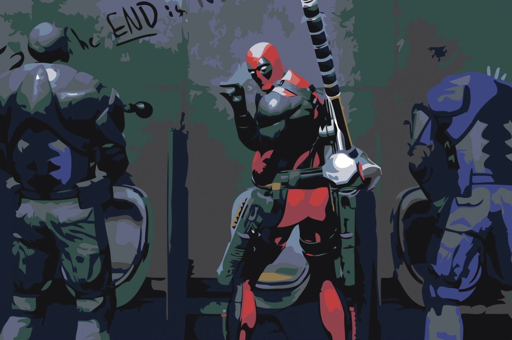 MALUJEŠ Malování podle čísel - DEADPOOL (THE END IS NEAR) Rozměr: 80x120 cm, Rámování: bez rámu a bez vypnutí plátna