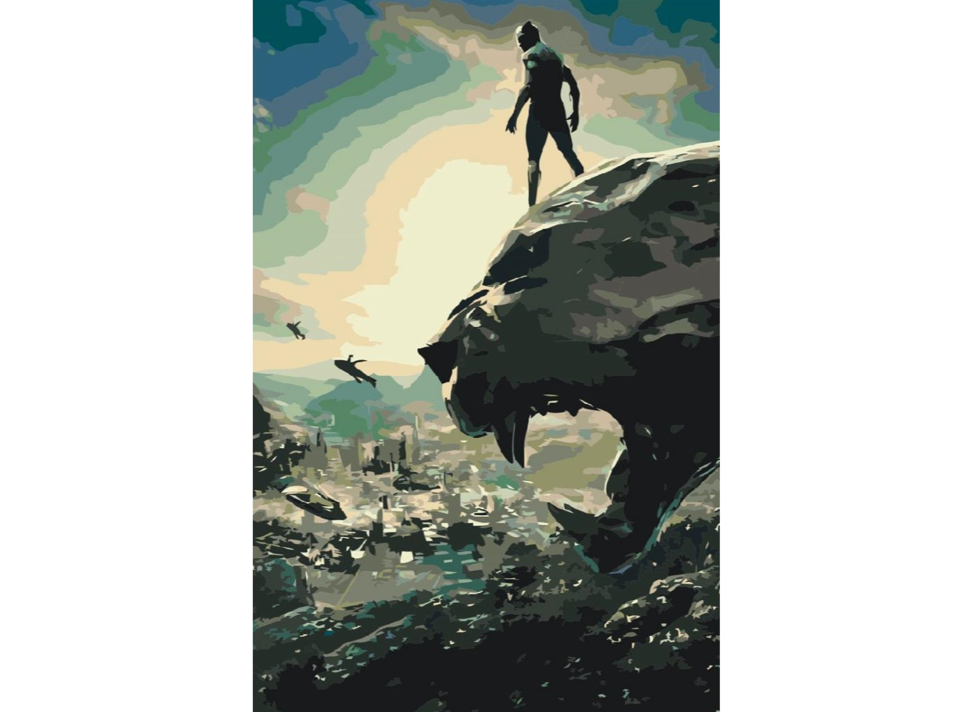 MALUJEŠ Malování podle čísel - BLACK PANTHER II Rozměr: 40 x 60 cm, Rámování: bez rámu a bez vypnutí plátna