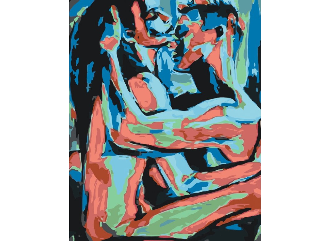 MALUJEŠ Malování podle čísel - BAREVNÍ MILENCI Rozměr: 80x100 cm, Rámování: vypnuté plátno na rám