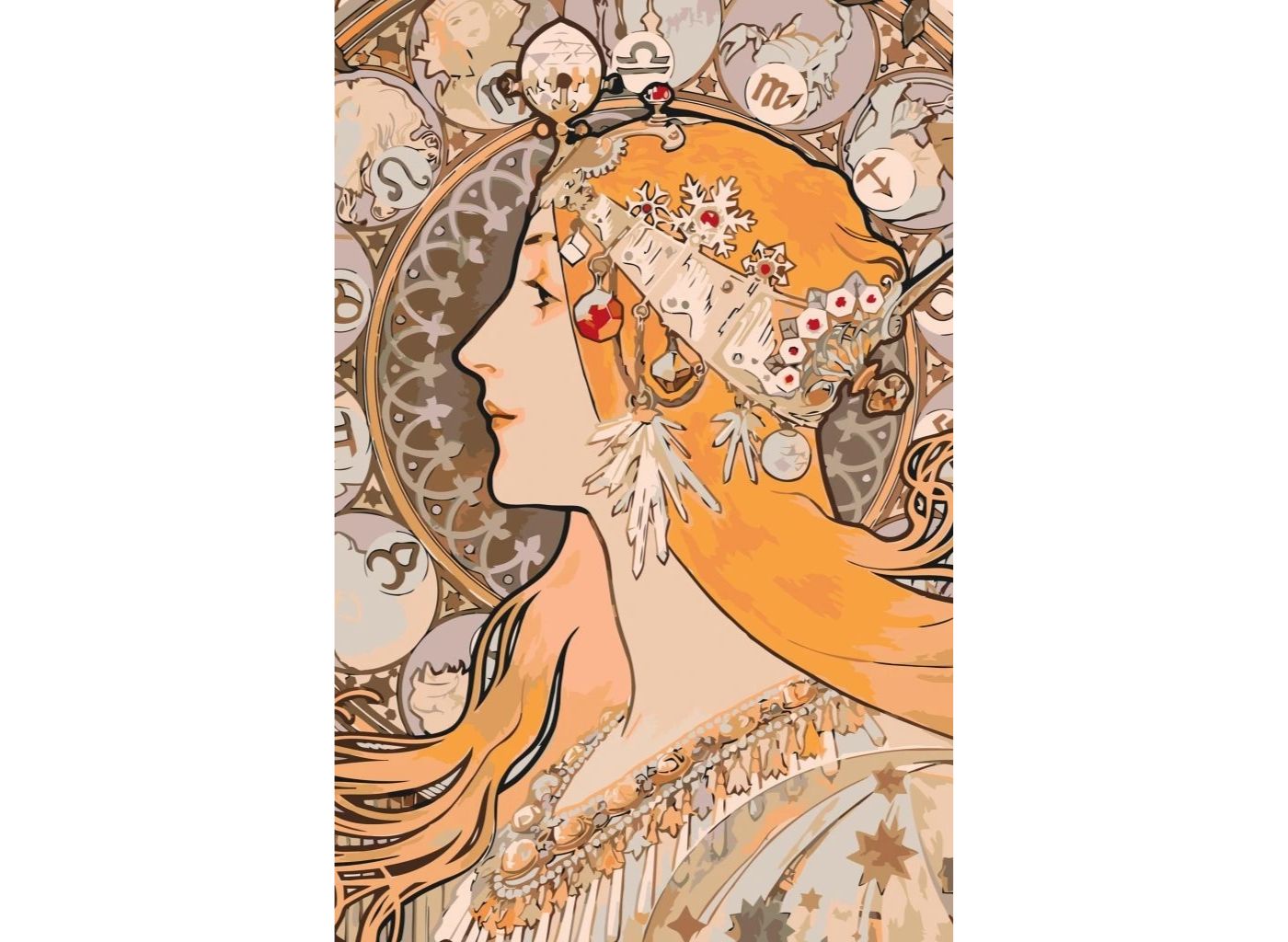MALUJEŠ Malování podle čísel - A.MUCHA - ZVĚROKRUH Rozměr: 60 x 80 cm, Rámování: bez rámu a bez vypnutí plátna