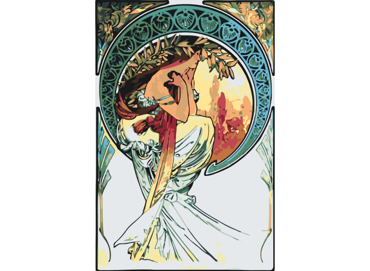 MALUJEŠ Malování podle čísel - A.MUCHA - POEZIE Rozměr: 80 x 120 cm, Rámování: vypnuté plátno na rám