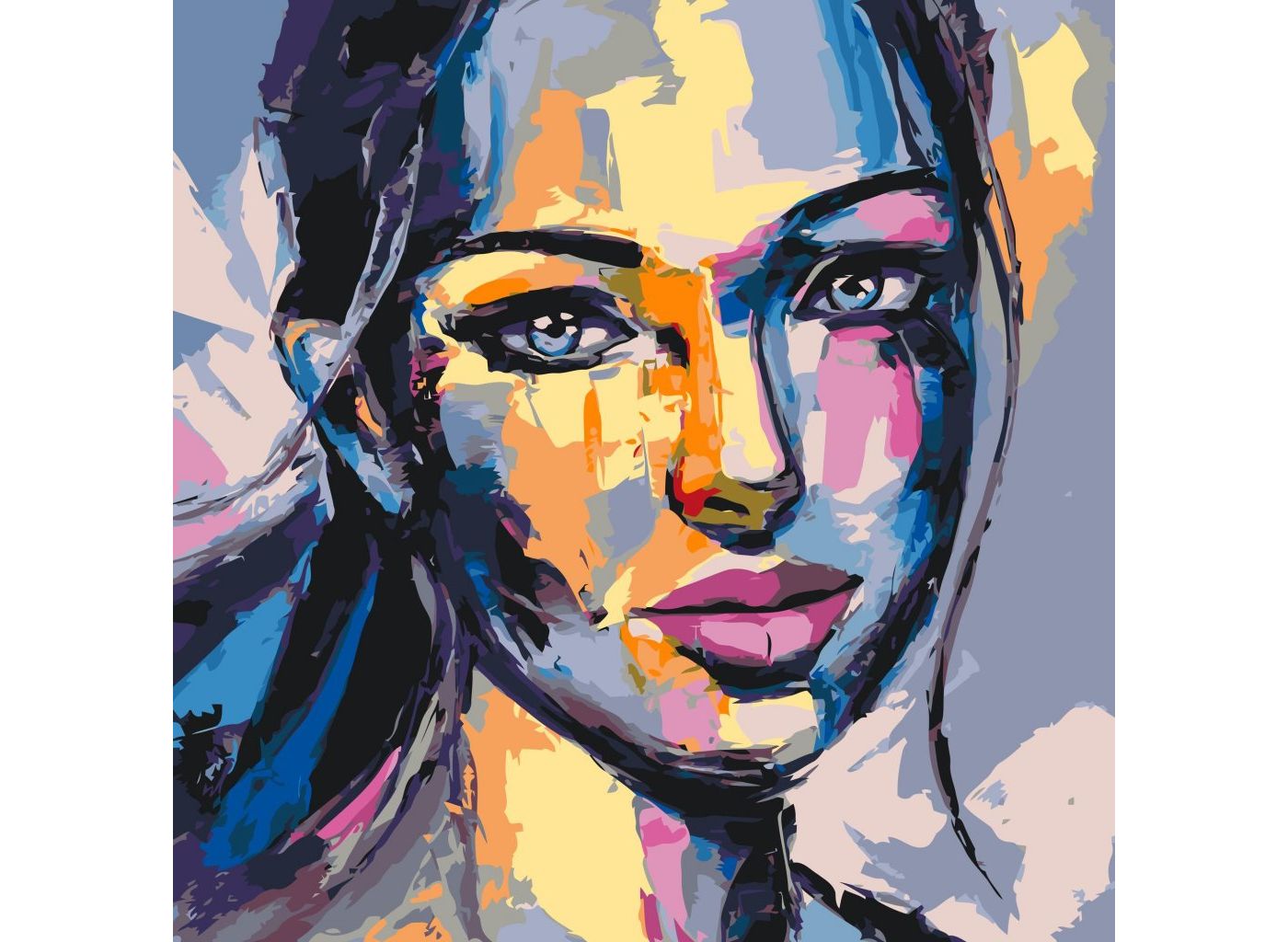MALUJEŠ Malování podle čísel - JASNÝ MODRÝ POHLED Rozměr: 50 x 50 cm, Rámování: bez rámu a bez vypnutí plátna