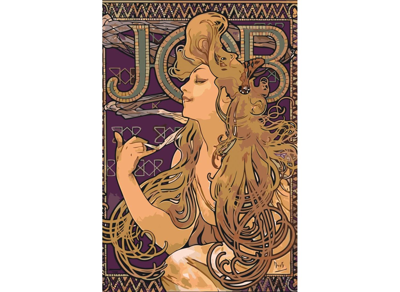 MALUJEŠ Malování podle čísel - A.MUCHA - JOB Rozměr: 40 x 60 cm, Rámování: bez rámu a bez vypnutí plátna