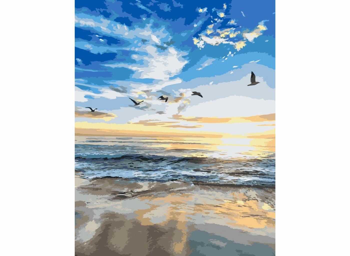 MALUJEŠ Malování podle čísel - RACKOVÉ NAD PÍSKEM Rozměr: 80 x 100 cm, Rámování: bez rámu a bez vypnutí plátna